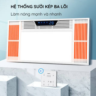 Quạt Sưởi Âm Trần KAW/TLC Công Suất Cao, Đèn Sưởi Nhà Tắm 4N1 Sưởi Ấm Kép,Thông Gió,Chiếu Sáng,Làm Khô