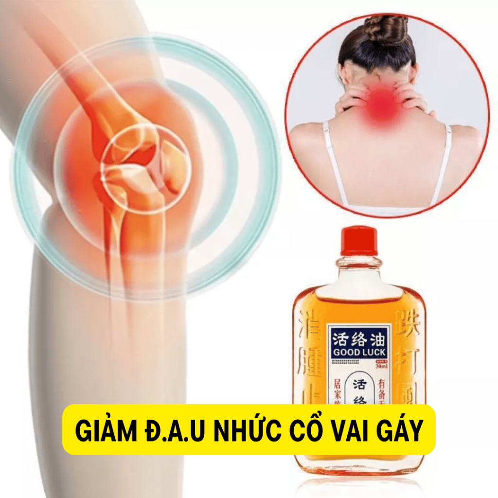 Dầu xoa bóp hongkong Goodluck - Giúp xóa tan các cơn nhức xương khớp, vai gáy, khớp chân tay, vùng thắt lưng - chai 25ml