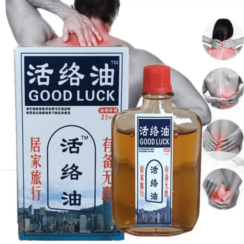 Dầu xoa bóp hongkong Goodluck - Giúp xóa tan các cơn nhức xương khớp, vai gáy, khớp chân tay, vùng thắt lưng - chai 25ml
