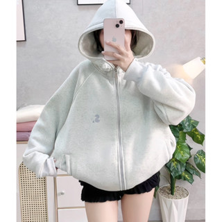 [FREESHIP] Áo khoác nỉ bông cotton hè chống nắng, khoá kéo cao, mũ to, có túi trong nhiều size form boxy