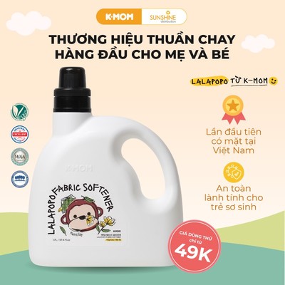 Nước xả thuần chay Lalapopo K-mom Hàn Quốc chai 1700ml/túi 1300ml