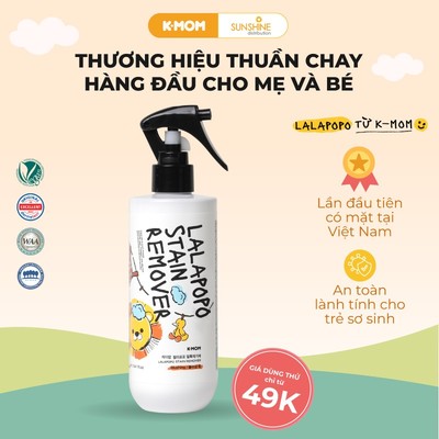 Nước xịt tẩy vết bẩn thuần chay Lalapopo K-mom Hàn Quốc hương quả mâm xôi 280ml