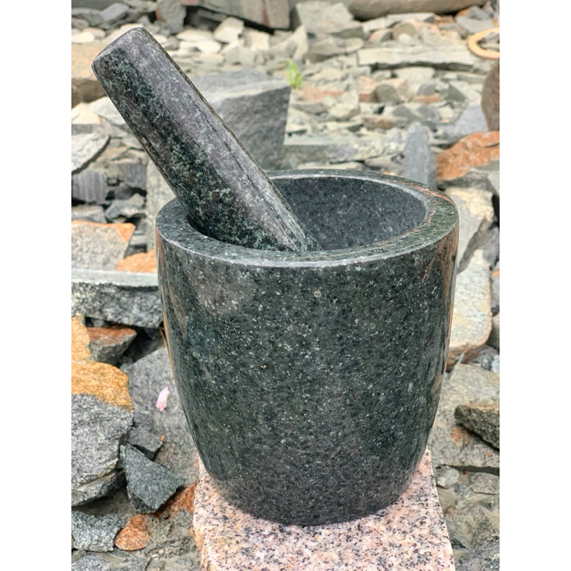 Bộ Chày Cối Đá Xanh Đánh Bóng Tự Nhiên