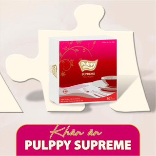 Khăn Giấy Vuông Pulppy Khăn Ăn Cao Cấp Supreme Paper Napkin Thật Dai Và Mềm Mại(Đỏ)