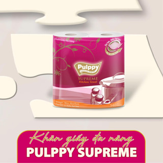 [Chính Hãng] Giấy vệ sinh lau bếp đa năng Pulppy ĐỎ/XANH/Bless you 2 CUỘN độ thấm hút cao Giấy Thấm Dầu mỡ