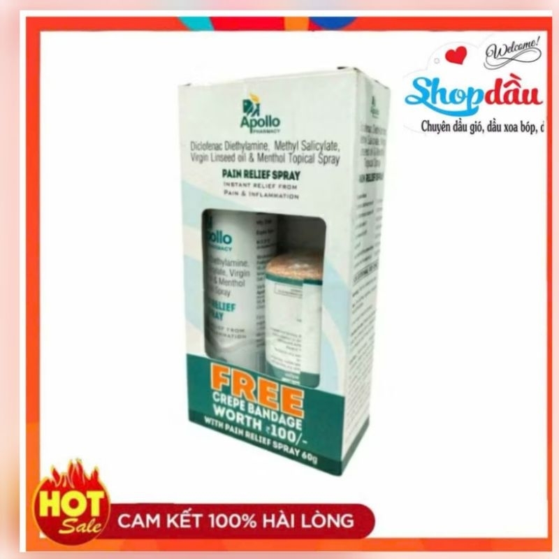 Bình xịt giảm đau Apollo Pain Relief Spray - chính hãng Ấn Độ