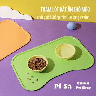 Thảm lót bát thức ăn cho chó mèo chống đổ chống tràn chất liệu silicon cao cấp chịu nhiệt dễ vệ sinh
