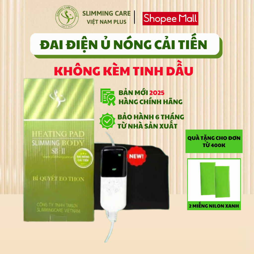 Đai điện SLIMMING CARE VIET NAM - Slimming Body SB-II (cải tiến) dùng ủ nóng cho bụng, đùi, bắp tay,