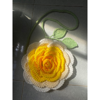 Túi hoa hồng len/ sợi handmade