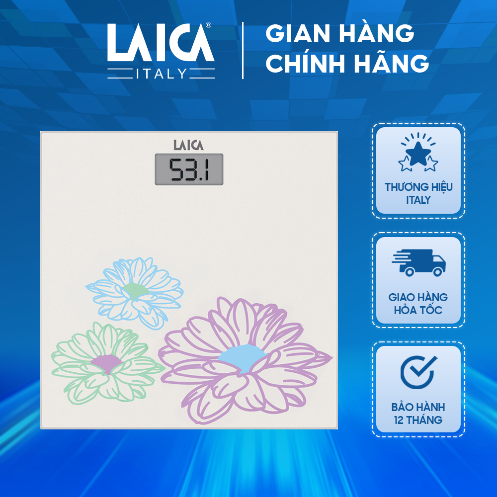 Cân điện tử Laica PS1052 Họa tiết hoa