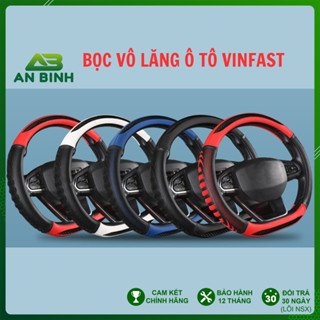 Bọc Vô Lăng Dùng Cho Xe VINFAST VF3, VF5, VF6, VF7, VF8, VF9, VF34 Kiểu Dáng 3 Sọc Thể Thao