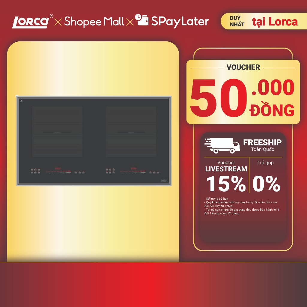 Bếp Từ Đôi LORCA TA 117 PRO Hàng Chính Hãng Thông Minh, Tiết Kiệm Điện, Chức Năng Rã Đông