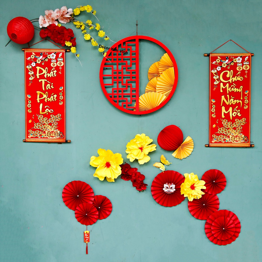 Set Vật Liệu Làm Phông Nền Trang Trí Tết SET10