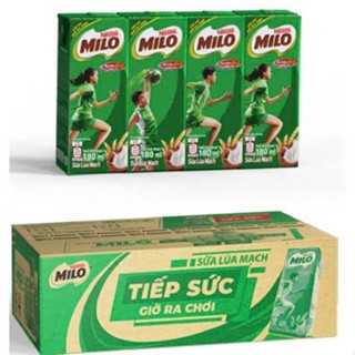Thùng 48 Hộp Thức uống lúa mạch uống liền Nestlé MILO ít đường/có đường 110ml/180ml