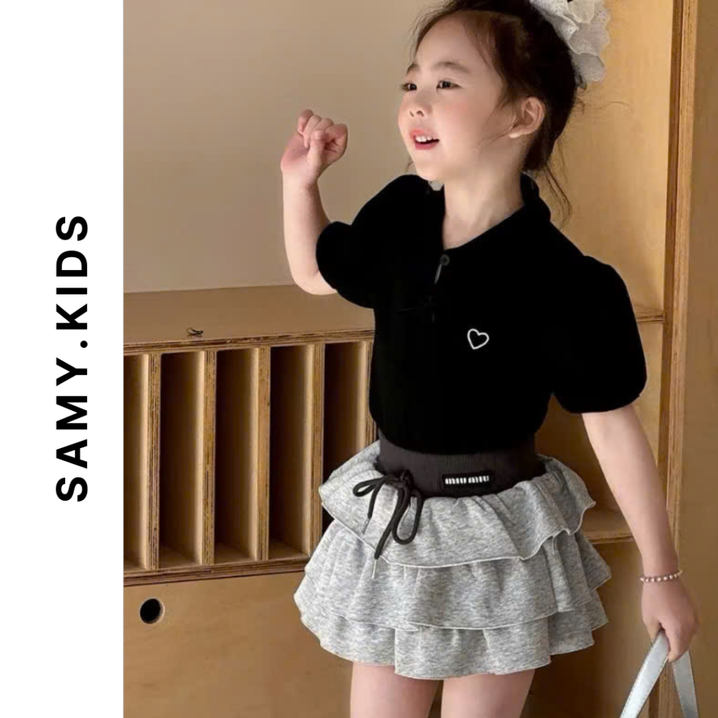 Set váy polo trái tim đáng yêu cho bé - SAMY_KIDS