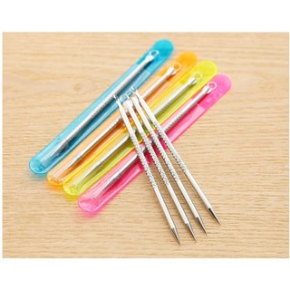 Vỉ 12 que nặn mụn 2 đầu khôgn gỉ, Que nặn mụn vỉ 12 chiếc dùng cho Spa, TMV