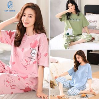 Đồ bộ mặc nhà nữ quần lửng bigsize 40-95Kg mùa hè vải thun dễ thương Miin BQL02