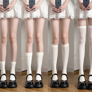 Jk Người Phụ Nữ Tất Dễ Thương Đen Trắng Nhung Gothic Dài Tất Thời Trang Kawaii Gợi Cảm Nylon