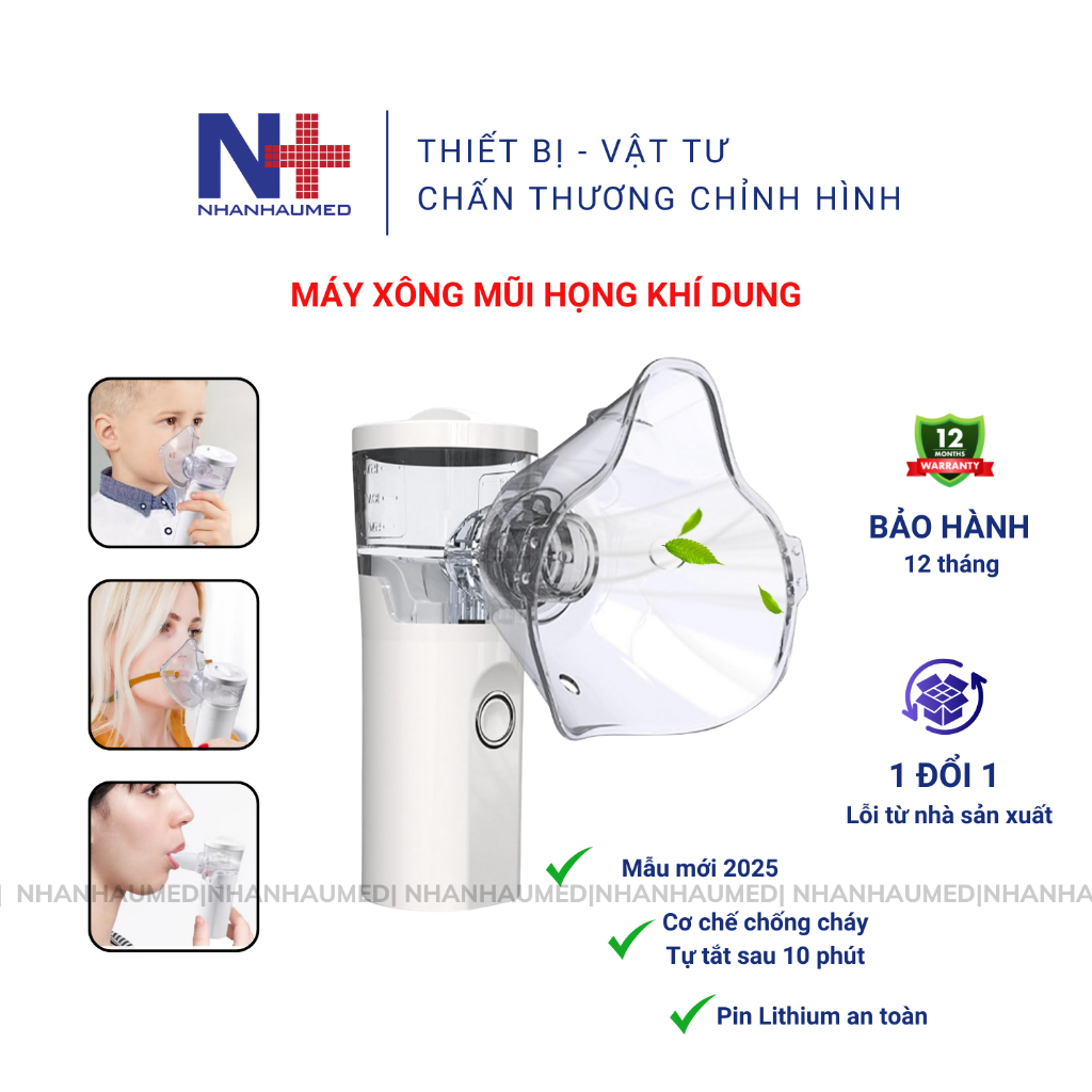 Máy Xông Khí Dung Mũi Họng Cầm Tay Cho Bé Và Người Lớn, Máy Xông Mũi Họng Cho Bé Cầm Tay Đa Năng