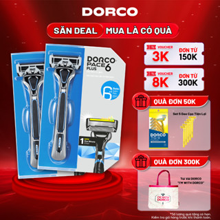DORCO PACE 6 PLUS - Combo Dao Cạo Râu Hàn Quốc 6 Lưỡi - 2 Hộp Mỗi 1 Hộp Gồm 1 Cán và 1 Lưỡi