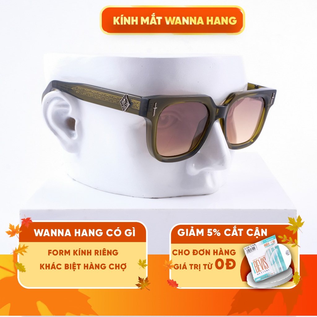 Gọng kính mát JMM GFOP 007 cao cấp tròng kính chống tia UV chống chói Wanna Hang 1st WHJMM04