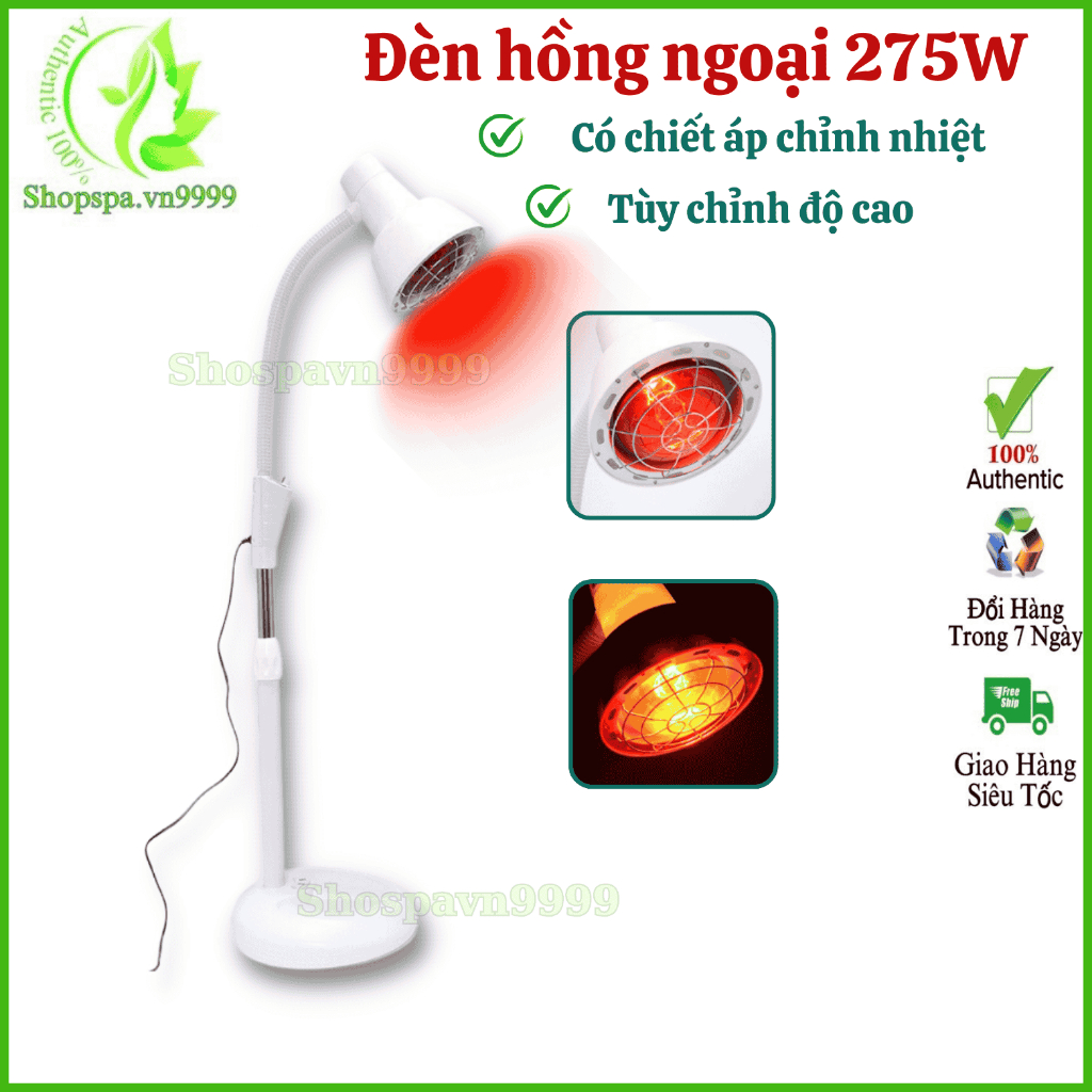 Đèn hồng ngoại 275W chân cao, Đèn hồng ngoại trị liệu đau mỏi vai gáy xương khớp, thông tắc tia sữa