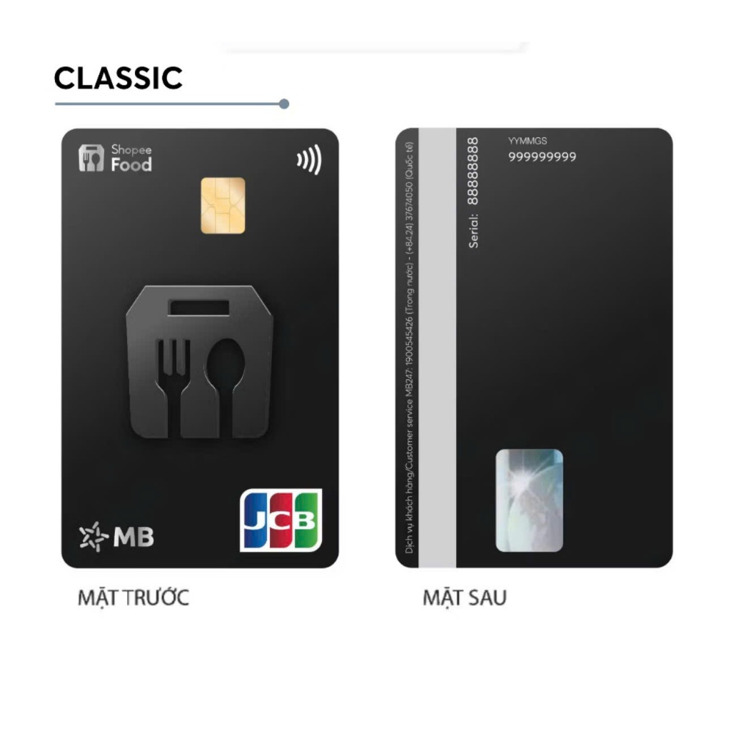 THẺ MB HI COLLECTION - THẺ JCB SHOPEEFOOD  - MUA 1 TẶNG 1 TKSĐ