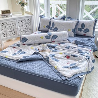 Chăn ga gối cotton đũi chăn hè ga trần bông bọc đệm, set chăn ga gối cotton nhập khẩu cao cấp