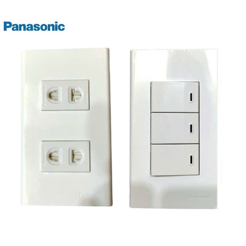 PANASONIC hạt lớn, bắt vít - Công tắc, ổ cắm, hạt đảo chiều,mặt 1.2.3.4, ATM 1pha,2 pha,đen khối