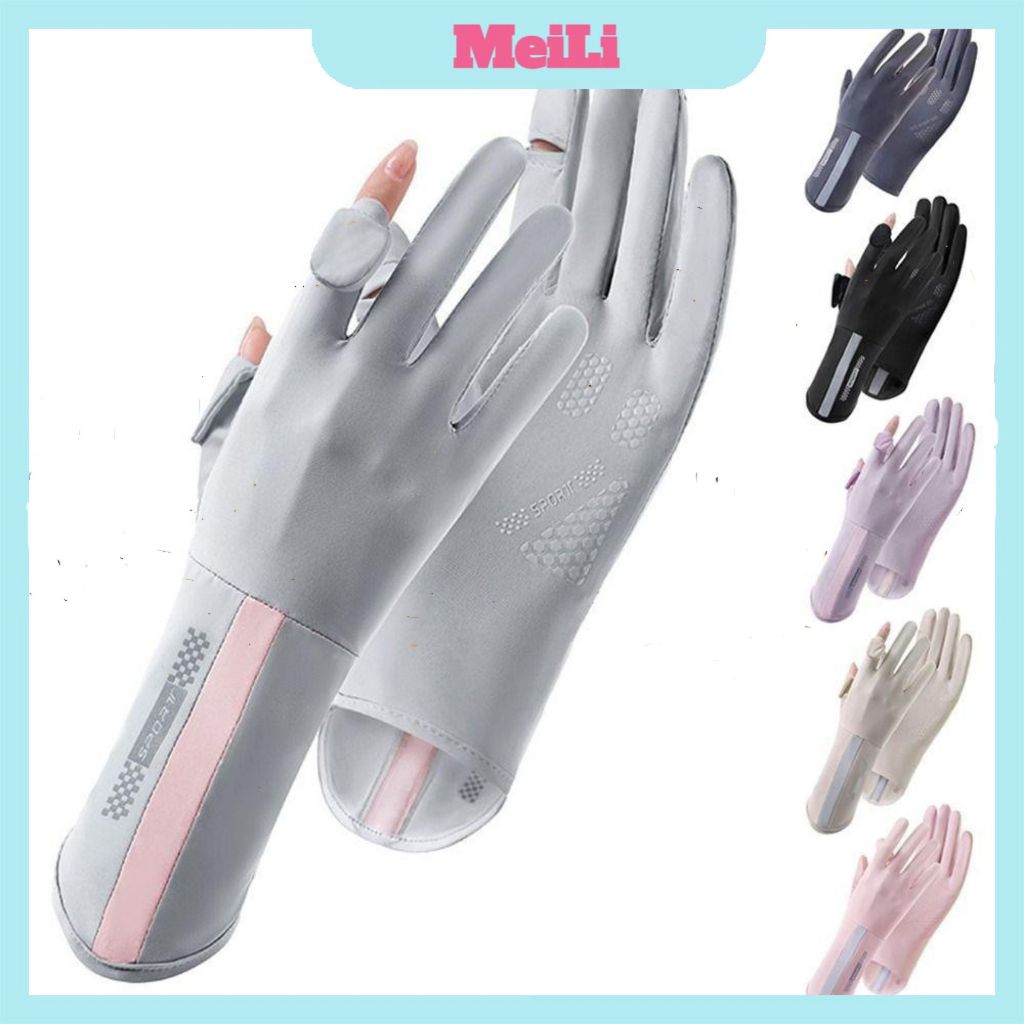 Găng Tay Chống Tia UV SPORT - Găng tay Chống Nắng Hở Ngón Chống Trượt Bao Kín Tay Thoáng Khí Lái Xe Nam Nữ (tuyển sỉ)
