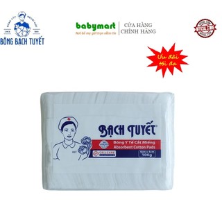 Bông y tế cắt miếng chính hãng Bông Bạch Tuyết (4x4cm) - 100gr