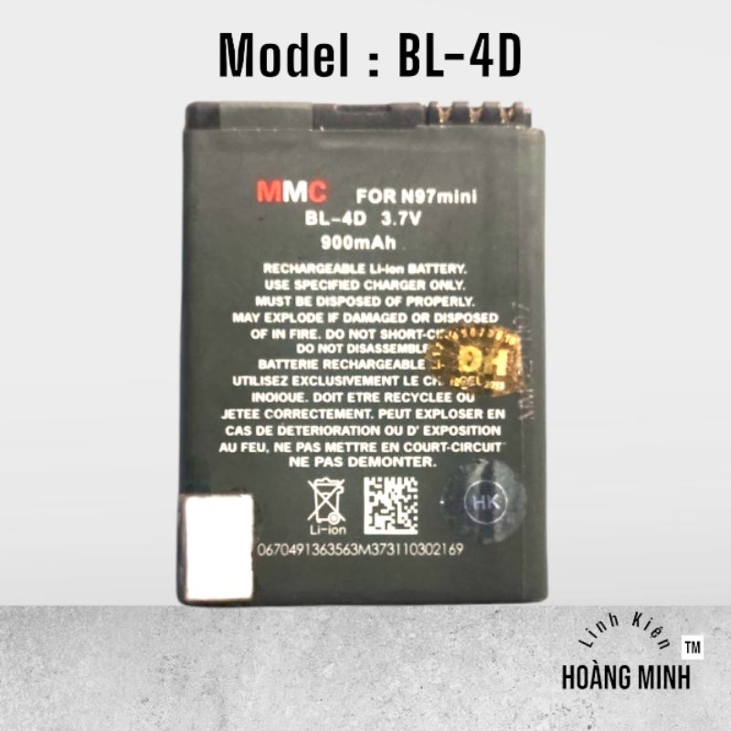 Pin Nokia E5 / N8 / N97 Mini MMC - BL 4D -900mAh Đã Qua Sử Dụng [1080]