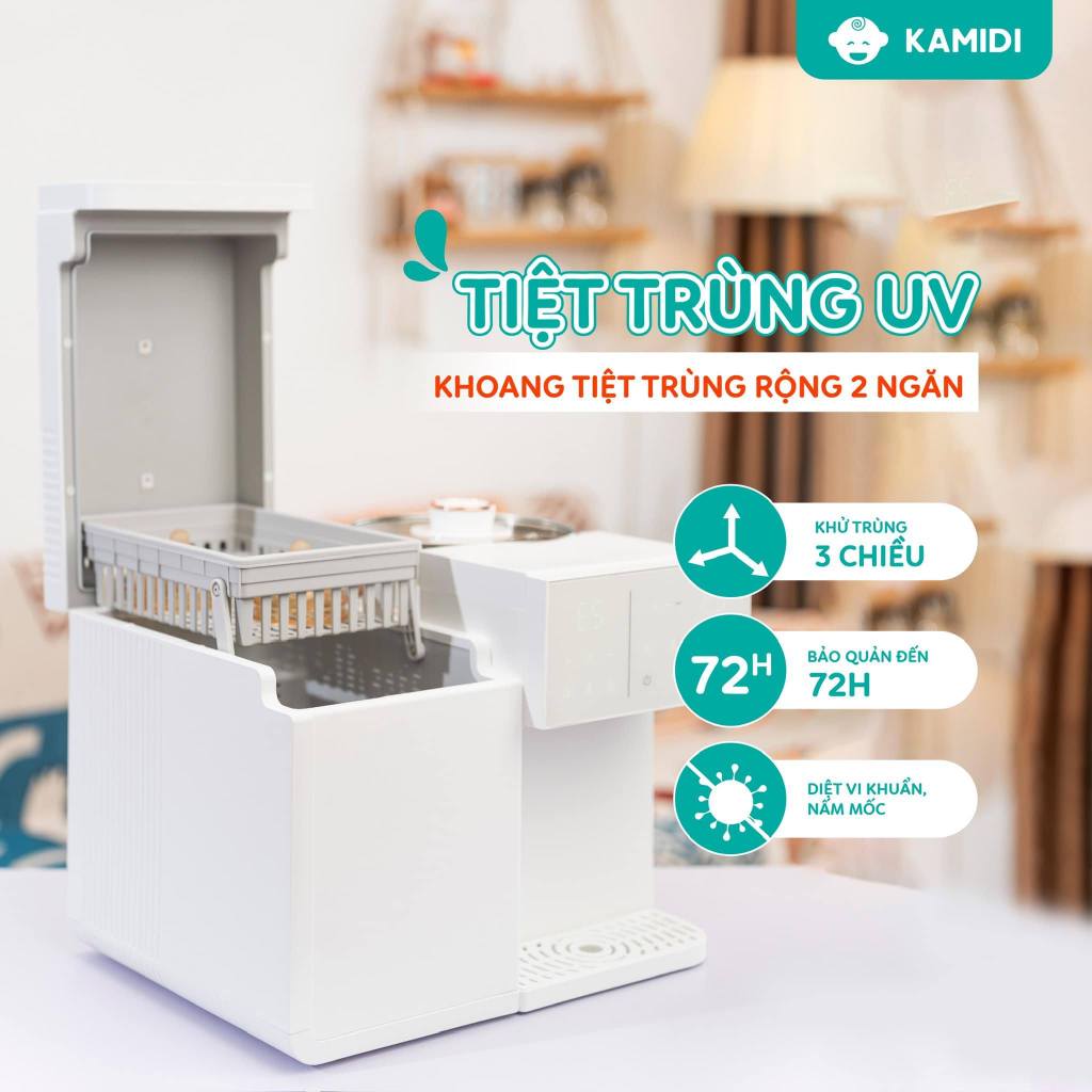 Máy Tiệt Trùng UV Kamidi Lux 1 Tự Động Lấy Nước Đun Nước Pha Sữa Cho Bé Chính Hãng