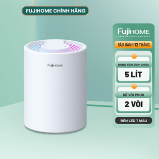 Máy phun sương, tạo ẩm FUJIHOME HM05A  dung tích lớn 2 vòi phun , tích hợp đèn Led 7 màu - Bảo hành 12 tháng