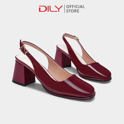 Giày slingback nữ DILY gót vuông thiết kế tối giản, cao gót nữ tiện lợi thanh lịch cao 6cm DL0560