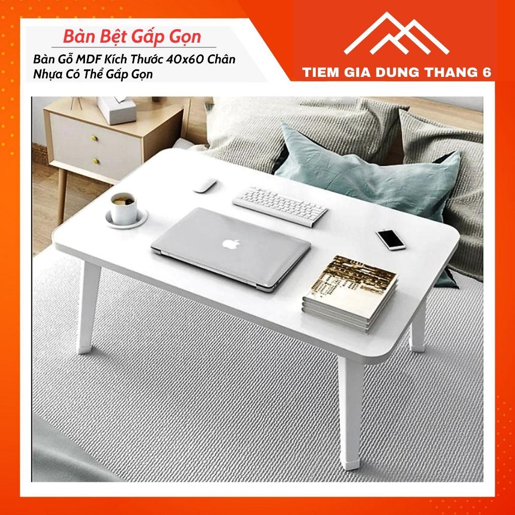 Bàn học gấp gọn mini mặt gỗ chân nhựa thông minh ngồi bệt để giường laptop xếp gọn dành cho học sinh