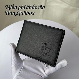 [FullBox] Ví Nam Da Bò Cao Cấp Ví Cánh Lật Gập Ví Khắc Tên Theo Yêu Cầu Độc Quyền  Hộp Nơ Lót Lụa