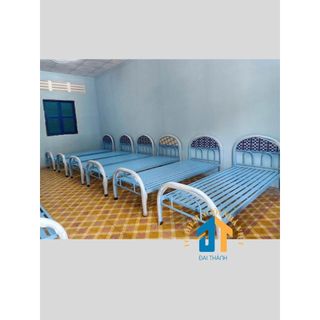 Giường sắt 1mx2m màu xanh
