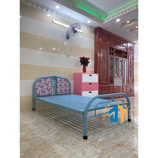 Giường sắt 1mx2m màu xanh