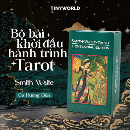  Combo Bộ Bài Tarot Bói Smith Waite Tarot Cao Cấp Size Thường kèm phụ kiện khăn túi thảm bọc bài đá thanh tẩy 