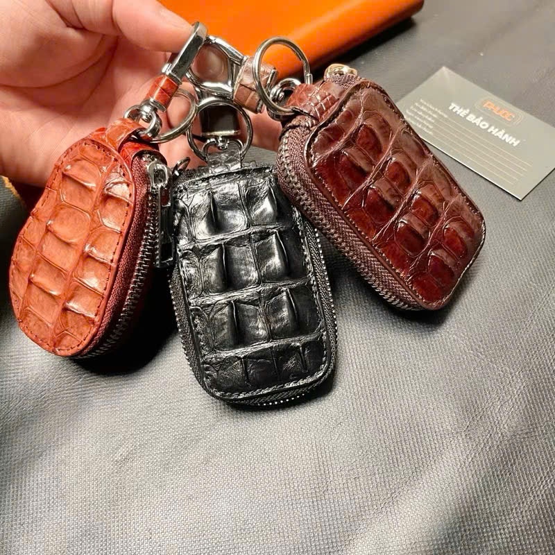 DA CÁ SẤU THẬT 100% móc khóa đựng tiền, chìa khóa xe, thẻ các loại giá rẻ nam nữ dùng được