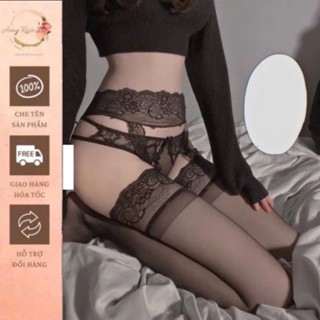  Quần tất đùi ren lưới sexy phối dây kẹp tất bản lưng chống tụt garter cho nữ - 