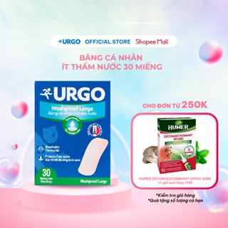Băng Cá Nhân Ít Thấm Nước Bản Lớn Urgo Washproof Large 3.8cm x 7.2cm (Hộp 30 miếng)