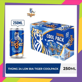 LON NHỎ - Thùng 24 lon bia Tiger COOLPACK 250ml