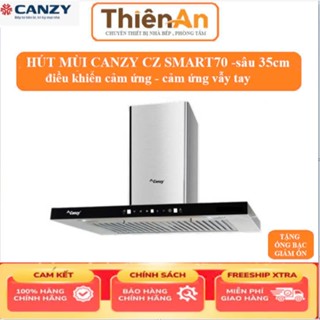 Hút mùi chữ T Canzy CZ D70S35- Hút mùi nhà bếp cảm ứng vẫy tay sâu 35cm. máy hút khói nhà bếp thế hệ mới