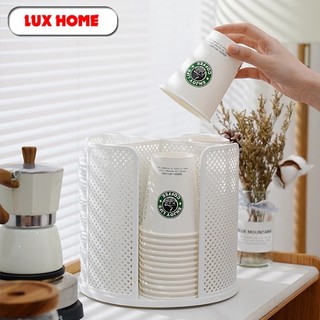  Kệ để cốc ly nhựa đựng trà sữa xoay tròn 360 độ đa năng nhựa ABS cao cấp kiêm đựng cốc cafe cao cấp 