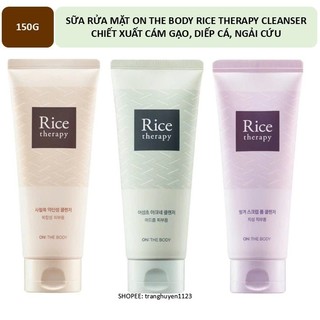  Sữa rửa mặt ON: THE BODY Rice Therapy Cleanser  Chiết Xuất Rau Diếp Cá Ngải Cứu Cám Gạo 150ML 