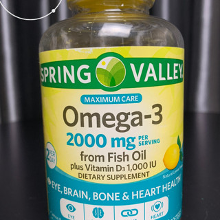 [ ĐỦ BILL STORE + AIR] Viên uống dầu cá hương chanh Spring Valley Omega 3 2000mg 120 viên _ Livestream tại Mỹ