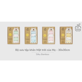 La Pomme - Hộp 5 khăn sữa sợi tre lụa (30x30)