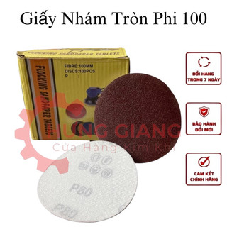(10 Tờ) Giấy nhám tròn nhám dính chà gỗ phi 100 đủ số